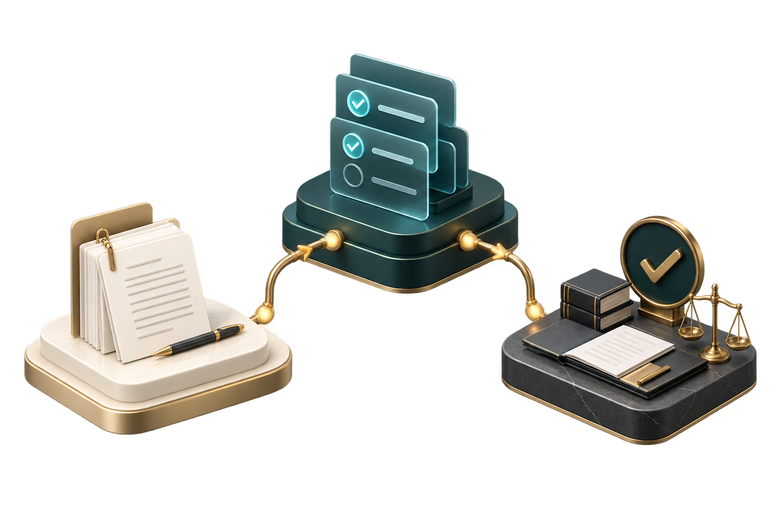Request timeline connecting preparation, evidence, and professional review
